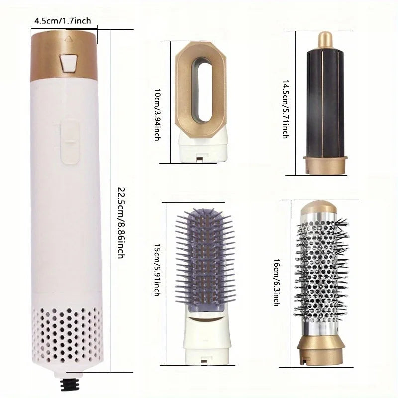 Kit Coiffure 5 en 1 - Brosse Soufflante, Lisseur, Boucleur