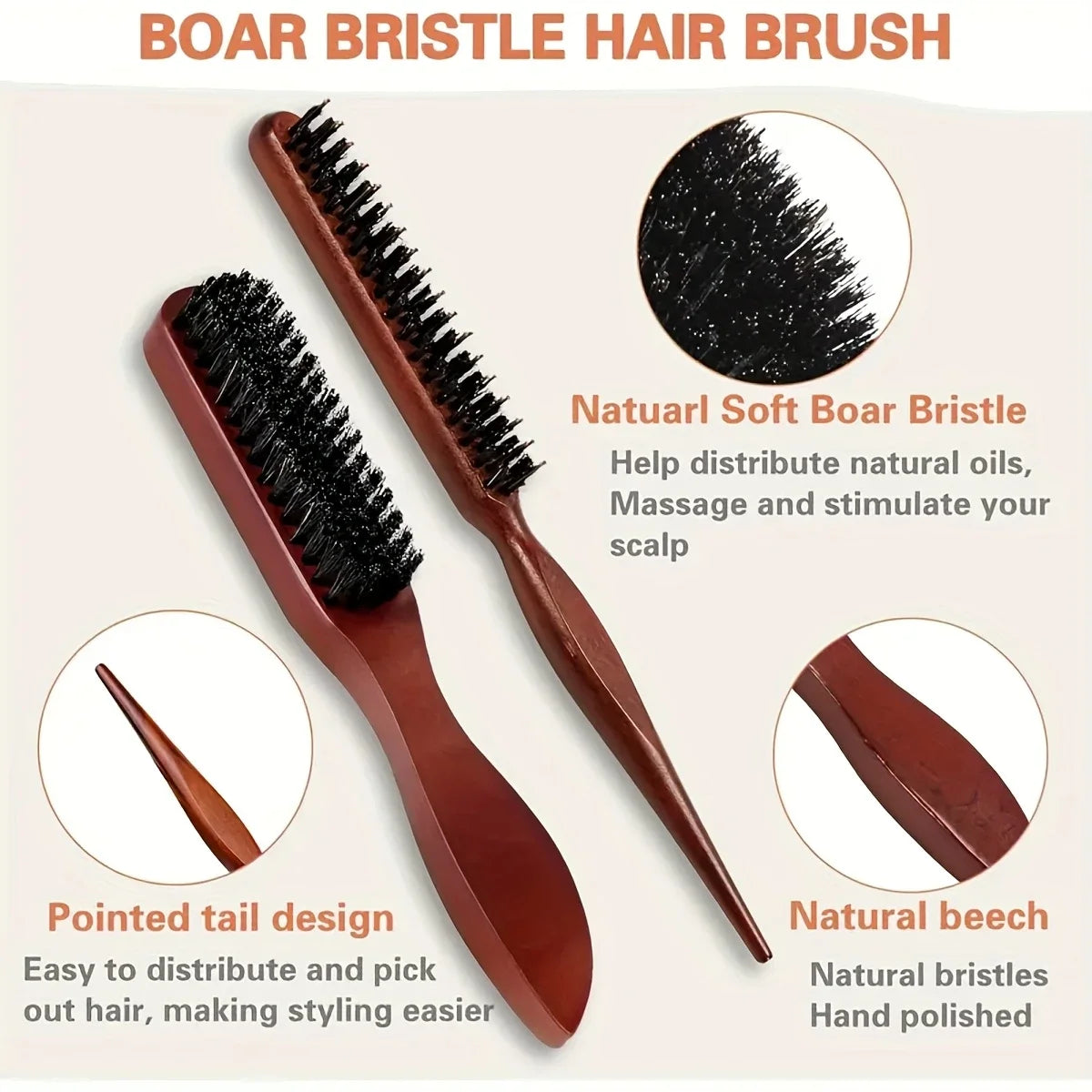 Brosse finition & peigne — poils mixtes