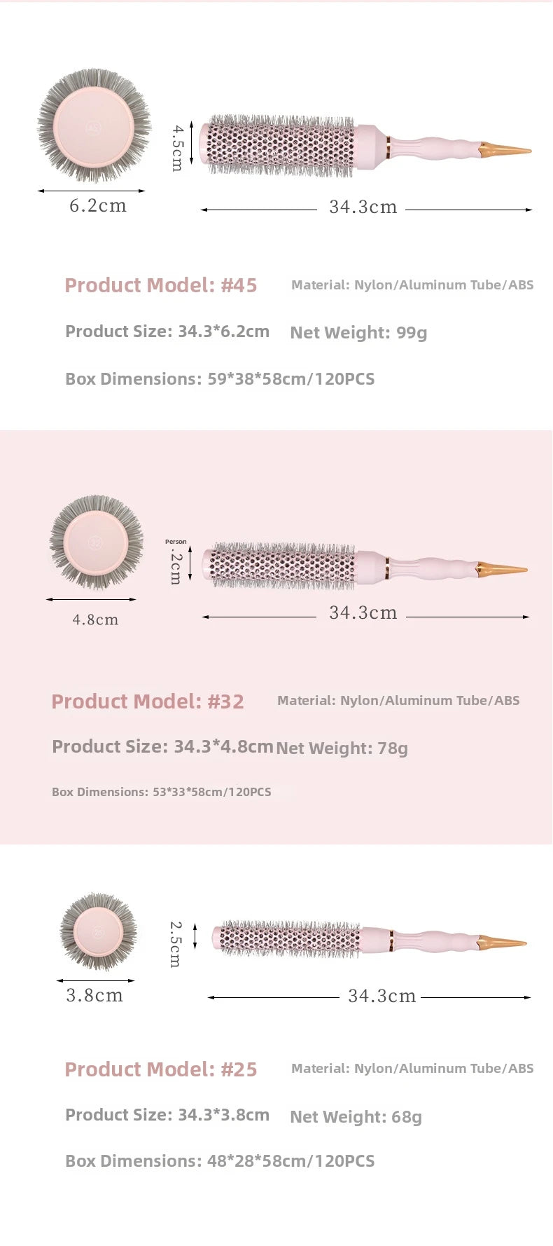 Brosse ronde de brushing — 6 tailles